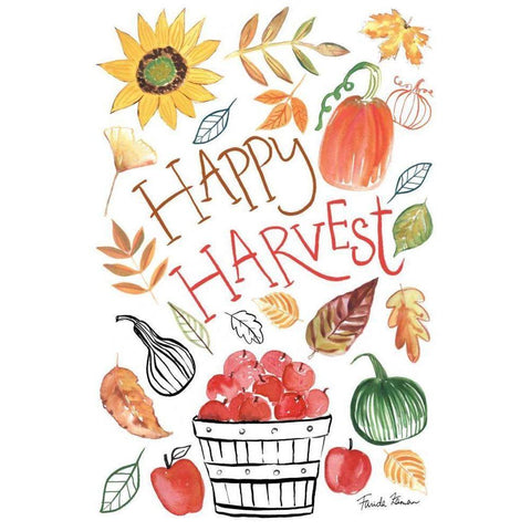 Hello Fall III Gold Ornate Wood Framed Art Print with Double Matting by Zaman, Farida