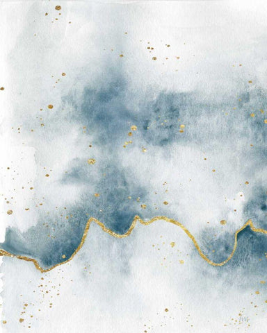 Flow with Gold II White Modern Wood Framed Art Print with Double Matting by Marshall, Laura