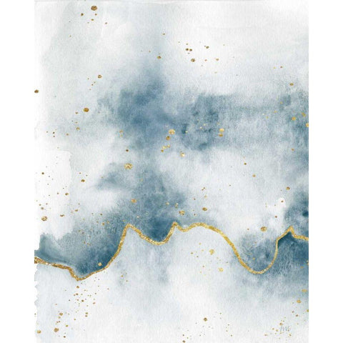 Flow with Gold II White Modern Wood Framed Art Print by Marshall, Laura