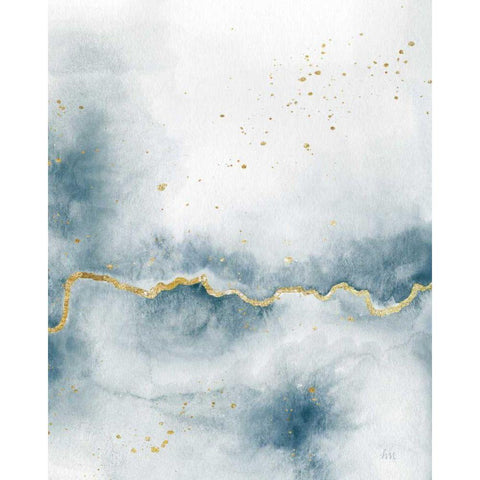 Flow with Gold III Black Modern Wood Framed Art Print with Double Matting by Marshall, Laura