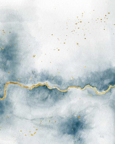 Flow with Gold III Black Ornate Wood Framed Art Print with Double Matting by Marshall, Laura