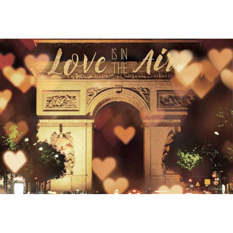 Love is in the Arc de Triomphe v2 Black Modern Wood Framed Art Print by Marshall, Laura