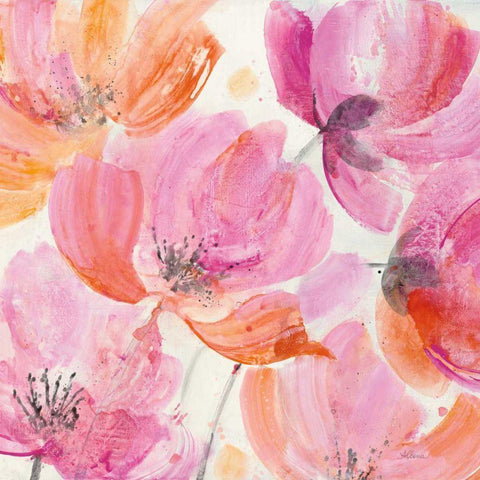 Joyous III White Modern Wood Framed Art Print with Double Matting by Hristova, Albena