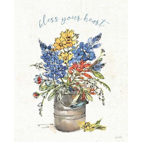 Texas Bluebonnet I White Modern Wood Framed Art Print by Tavoletti, Anne