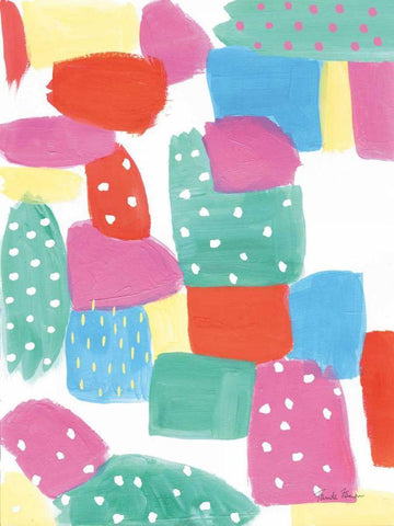 Happy II Black Ornate Wood Framed Art Print with Double Matting by Zaman, Farida