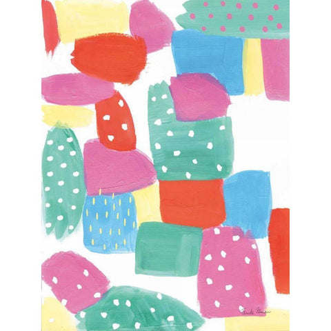 Happy II Black Modern Wood Framed Art Print with Double Matting by Zaman, Farida