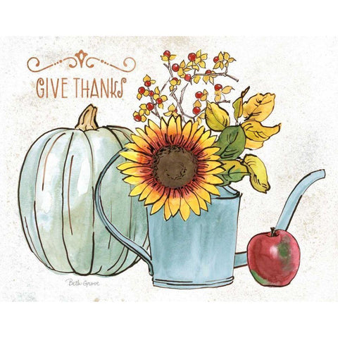 October Garden III White Modern Wood Framed Art Print by Grove, Beth