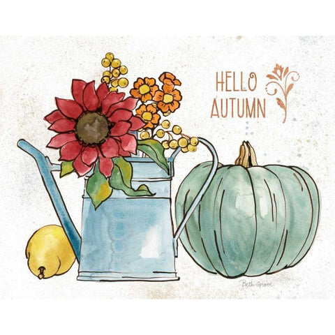 October Garden IV White Modern Wood Framed Art Print by Grove, Beth