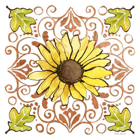 October Garden V White Modern Wood Framed Art Print with Double Matting by Grove, Beth
