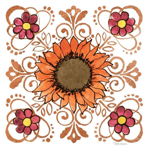 October Garden VI White Modern Wood Framed Art Print by Grove, Beth