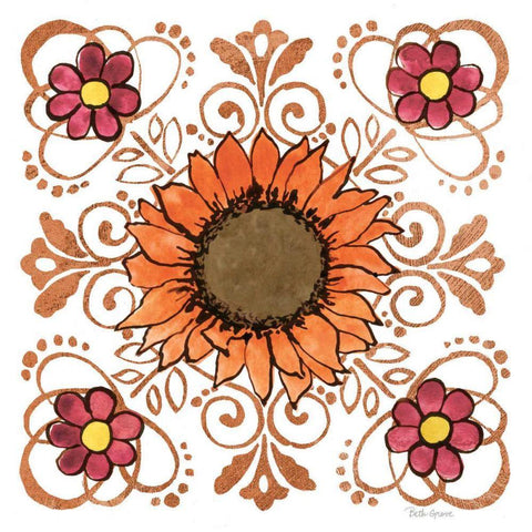 October Garden VI Black Ornate Wood Framed Art Print with Double Matting by Grove, Beth