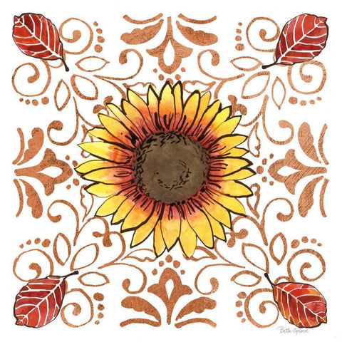 October Garden VII Gold Ornate Wood Framed Art Print with Double Matting by Grove, Beth