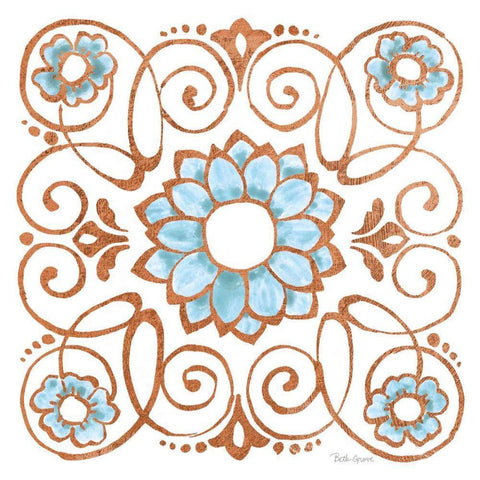 October Garden XII White Modern Wood Framed Art Print with Double Matting by Grove, Beth