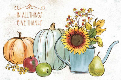 October Garden XIII Black Ornate Wood Framed Art Print with Double Matting by Grove, Beth