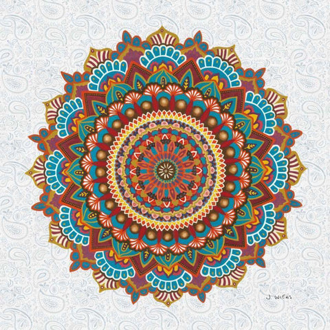 Mandala Dream White Modern Wood Framed Art Print by Wiens, James