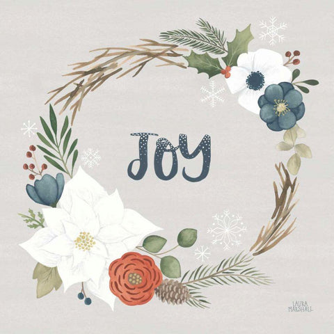 Holiday Garden II White Modern Wood Framed Art Print with Double Matting by Marshall, Laura