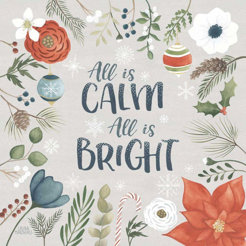 Holiday Garden V White Modern Wood Framed Art Print by Marshall, Laura