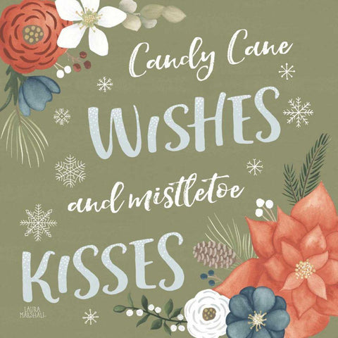 Holiday Garden X Gold Ornate Wood Framed Art Print with Double Matting by Marshall, Laura