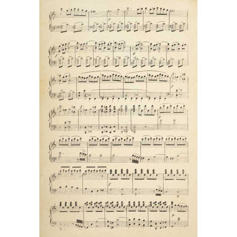 Musical Notes I Gold Ornate Wood Framed Art Print with Double Matting by Wild Apple Portfolio