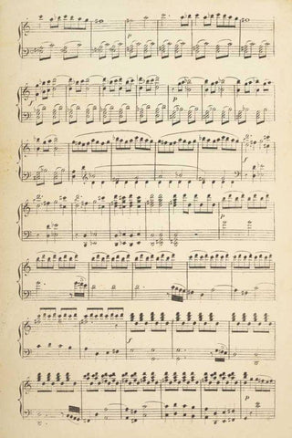 Musical Notes I Black Ornate Wood Framed Art Print with Double Matting by Wild Apple Portfolio