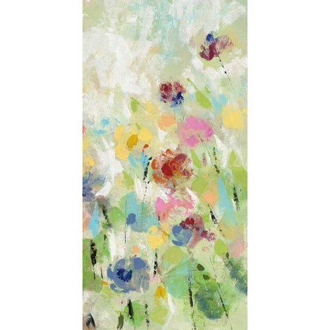 Springtime Meadow Flowers III White Modern Wood Framed Art Print by Vassileva, Silvia