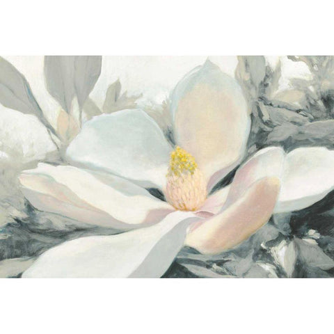 Majestic Magnolia Green Gray Crop Gold Ornate Wood Framed Art Print with Double Matting by Purinton, Julia