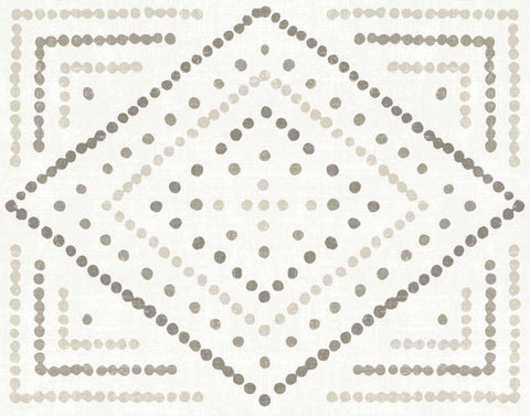 Daisy Dots Tile II Neutral Black Ornate Wood Framed Art Print with Double Matting by Wild Apple Portfolio