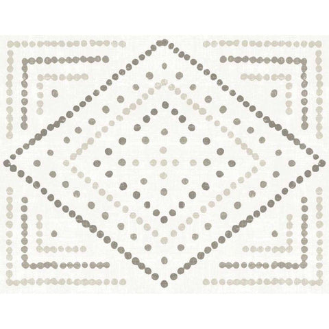 Daisy Dots Tile II Neutral Black Modern Wood Framed Art Print by Wild Apple Portfolio