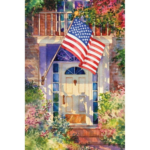 Patriotic Home Black Modern Wood Framed Art Print by McKenna, Kathleen Parr