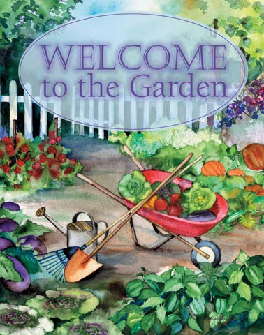 Welcome Garden Black Ornate Wood Framed Art Print with Double Matting by McKenna, Kathleen Parr