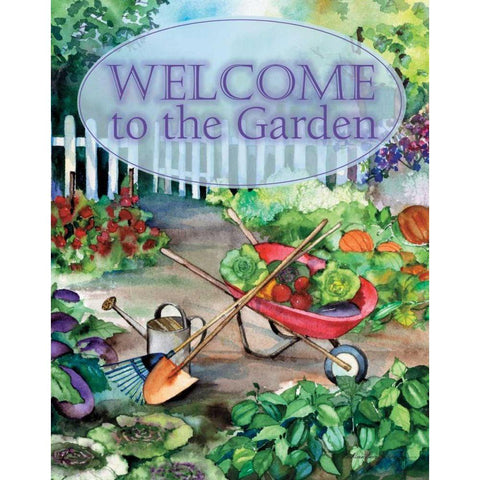 Welcome Garden Black Modern Wood Framed Art Print by McKenna, Kathleen Parr