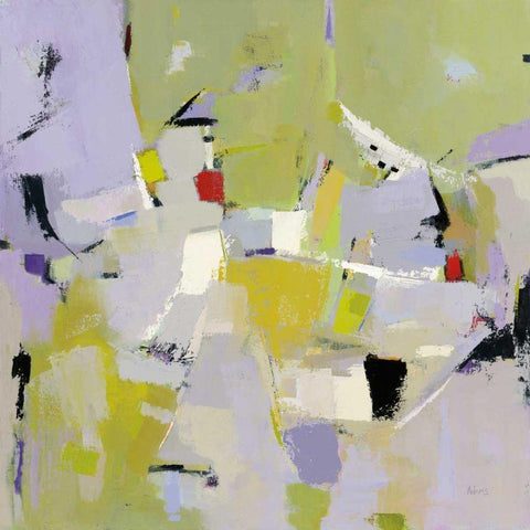 And All That Jazz White Modern Wood Framed Art Print with Double Matting by Adams, Phyllis