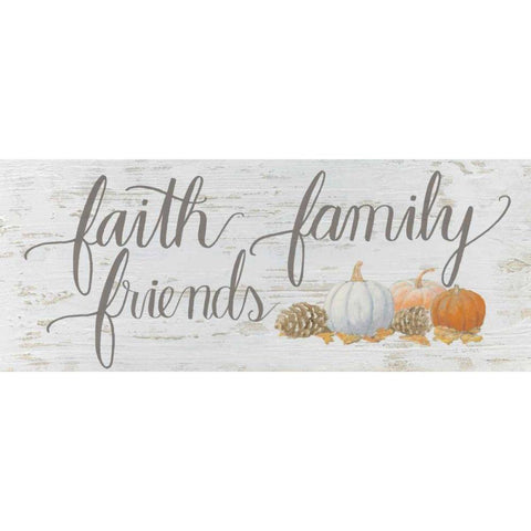 Beautiful Bounty Sign III Faith Family Friends Script Black Modern Wood Framed Art Print with Double Matting by Wiens, James