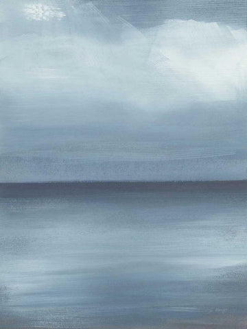 Seascape III White Modern Wood Framed Art Print with Double Matting by Maye, Jo