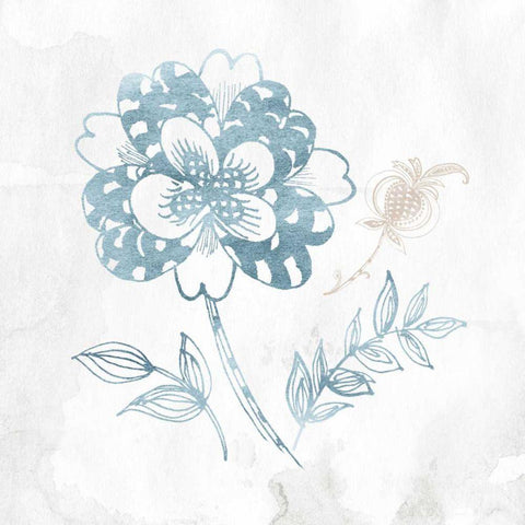 Eastern Boho III Teal Black Ornate Wood Framed Art Print with Double Matting by Wild Apple Portfolio