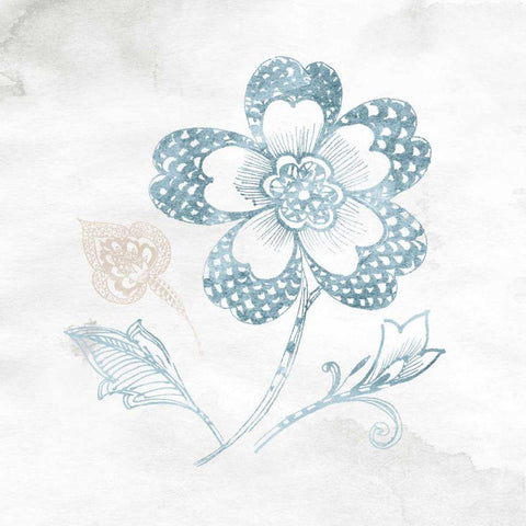 Eastern Boho IV Teal Black Ornate Wood Framed Art Print with Double Matting by Wild Apple Portfolio