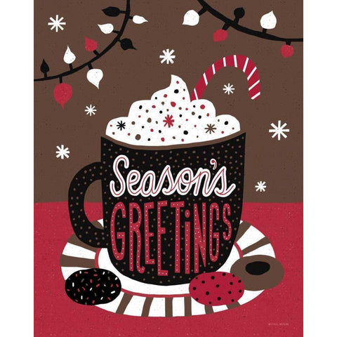 Christmas Cocoa Dark Black Modern Wood Framed Art Print by Mullan, Michael