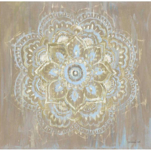 Bombay Bohemian Light Neutral Gold Ornate Wood Framed Art Print with Double Matting by Nai, Danhui