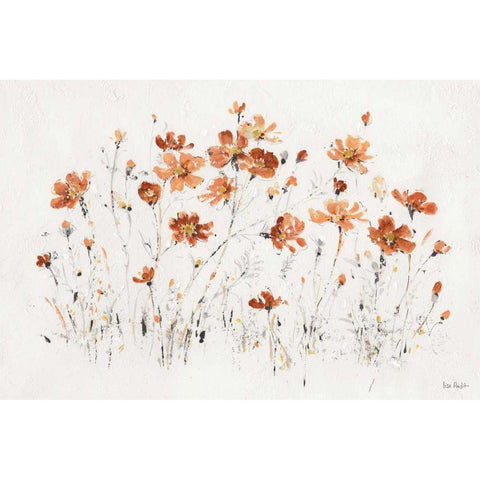 Wildflowers I Orange Black Modern Wood Framed Art Print by Audit, Lisa