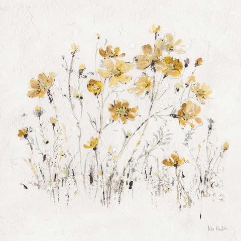Wildflowers II Yellow White Modern Wood Framed Art Print with Double Matting by Audit, Lisa