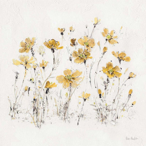 Wildflowers III Yellow White Modern Wood Framed Art Print by Audit, Lisa