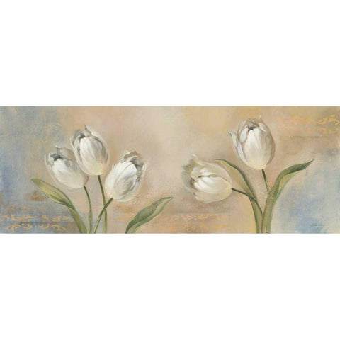 Delicate Blossoms II Black Modern Wood Framed Art Print with Double Matting by Vassileva, Silvia