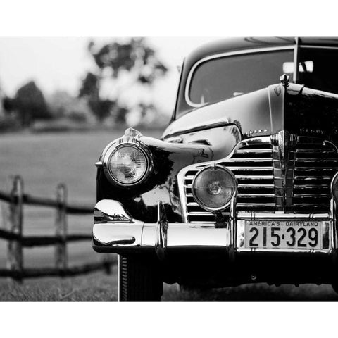 Classic Car I Black Modern Wood Framed Art Print by Aledanda