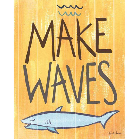 Make Waves IV Gold Ornate Wood Framed Art Print with Double Matting by Zaman, Farida