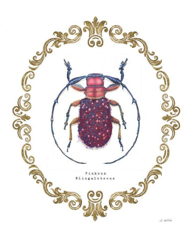 Adorning Coleoptera II Black Ornate Wood Framed Art Print with Double Matting by Wiens, James