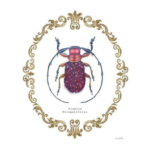 Adorning Coleoptera II Gold Ornate Wood Framed Art Print with Double Matting by Wiens, James