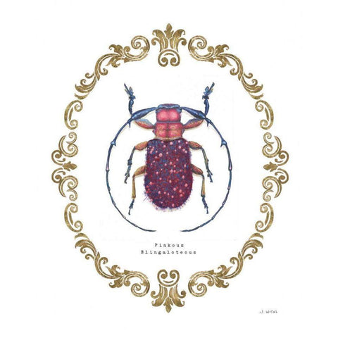 Adorning Coleoptera II Black Modern Wood Framed Art Print by Wiens, James