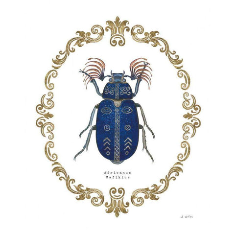 Adorning Coleoptera III Gold Ornate Wood Framed Art Print with Double Matting by Wiens, James