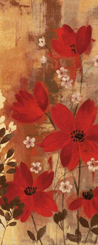 Floral Symphony Red I Black Ornate Wood Framed Art Print with Double Matting by Vassileva, Silvia
