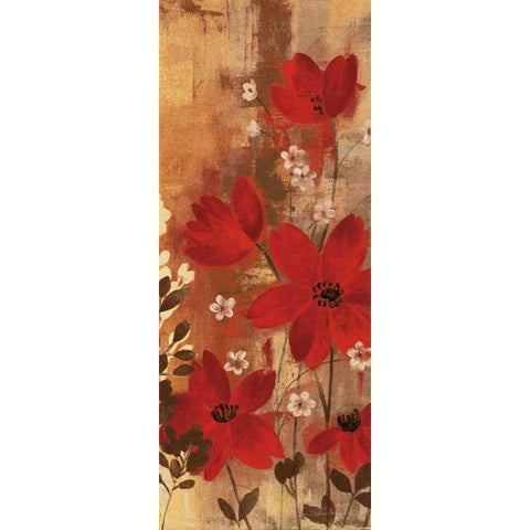 Floral Symphony Red I White Modern Wood Framed Art Print by Vassileva, Silvia